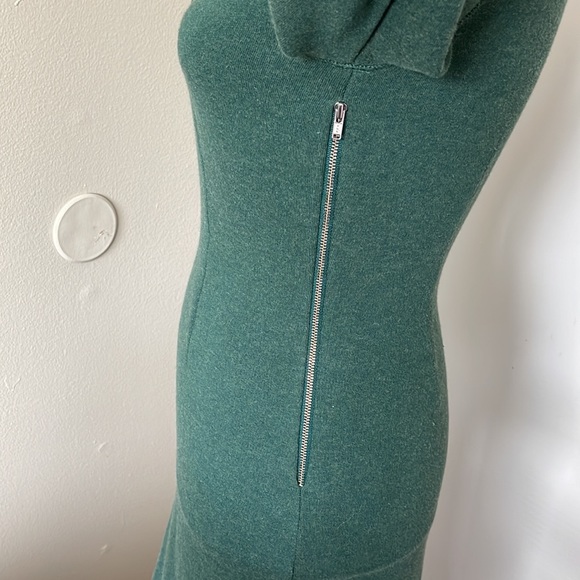 Band of Outsiders Green Emerald Sweater Dress with Fur Faux Collar size S - Picture 10 of 14